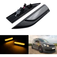 2x Amber LED Side Indicator Repeater Light For VW Caddy 4 MK4 2015-2020 Side Fender Marker Turn Signal Lights