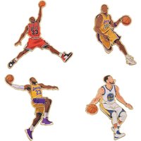 4pcs l Player Enamel Brooch Set Creative Sport Metal Badges Punk Style Lapel Pins Jewelry Gift for Sports Fans