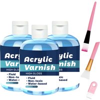 1/2/3 Pcs Acrylic Varnish 4.06oz/High Gloss And Matte Finish, Transparent, Fluid, Water-based, Sealant For Art And Crafts