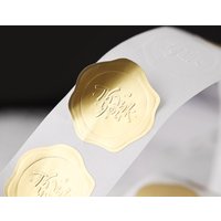 150 Pcs Roll Creative Gold 3D Imitation Wax Seal DIY Thank You Stickers Diary Album Stick Envelope Label Decoration Sticker Gfit