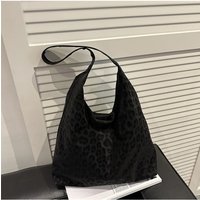 Autumn and Winter Vintage Women's Bag Large Capacity Single Shoulder Bag Leopard Print Tote Bag Retro Handbags