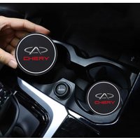 2Pcs Car Water Cup Pad Rubber Mat Anti-slip Pad Mat Waterproof For Chery Tiggo 7 Pro 8 4 3 2 5X Amulet Fora QQ IQ Fulwin Arrizo