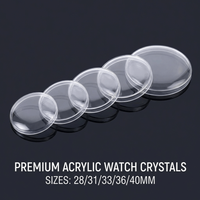 High Domed Acrylic Watch Mirror Crystal Clear 28-40mm Acrylic Pot Cover Transparent Watch Accessories Watch Maintenance