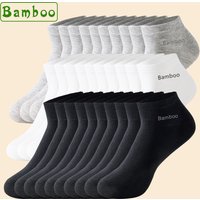 10 pairs High Quality Men's Bamboo Fiber Socks Summer Thin Sweat Absorbent Deodorant Men Business Casual Formal Black Socks Gift