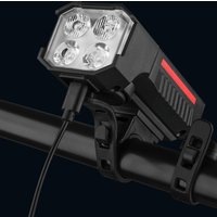 AliExpress BUCKLOS Solar Bicycle Front Lights Type-c Charging Headlight Intelligent Light-sensing Bike Front Lamp with 120 Decibel Horn Bike Part