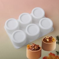 6 or 12 Cells Cylindrical Pudding Cup Design Silicone Cake Mold French Mousse Cake Mould Kitchen Dessert Decorating Tools