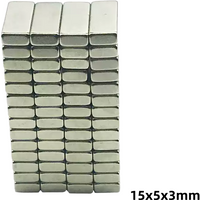 Super Strong 15x5x3mm Neodymium Block Magnet NdFeB Permanent Magnetic for Craft Office Electronics Home DIY Project 15mmx5mmx3mm