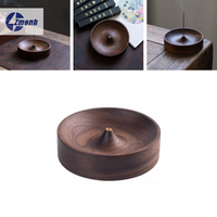 New!North American Black Walnut Solid Wood Incense Stick Tea Ceremony Round Incense Burner Agarwood Tray Holder Home Decorations