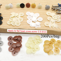 200pcs/bag Plastic Nuts Bolts Covers Exterior Protective Caps Practical Self-tapping Screws Decor Cover Furniture Hardware
