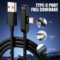 100W Cable USB C Type C Fast Charging Cable 10A Right Angle 90° Data Cord Cell Phone Fast Charging Data Cable for Samsung MI