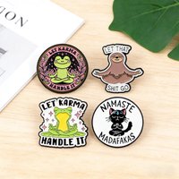 4pcs/set Yoga Animals Enamel Pin Fitness Brooches For Lapel Pins Badge on Backpack Clothing Accessories Fashion Jewelry Gifts