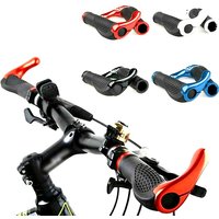 Mountain Bike Bar End Plugs Aluminum Alloy with Locking & Anti-Slip Rubber to Protect Handlebars & Improve Grip
