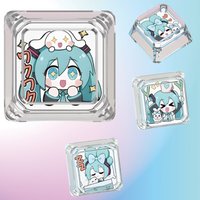 Anime Hatsune Miku Doll Transparent Keycap for Cross Stem Mechanical Keyboard, Personalized Cartoon Key Cap