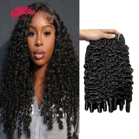 Ali Queen Hair Burmese Curly Hair 3 Bundle Ringlet Curly Human Hair Virgin Hair Bundles Spiral Curly Ends 8-30 Inches For Women
