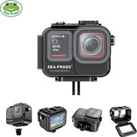 Seafrogs 60m Aluminum Alloy Waterproof Case Diving Housing for Insta 360 ACE 2/360 ACE Compatible with Video Lights & Handles