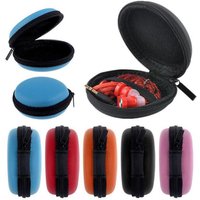Hot Mini Portable Round Earphone Cable USB Data Cord Storage Bag Zipper Pouch Case