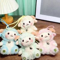 1Pcs PP Cotton Little Sheep Plush Keychain Soft Animal Stuffed Doll Keyring