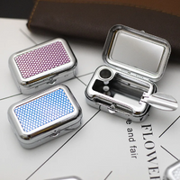 new portable metal mini ashtray with cap out door Multifunctional travelling windbreak office hometabletap