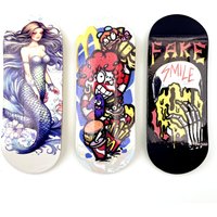 36mm Fingerboard Deck with Real Wear Graphic Finger Skateboard Wooden Board