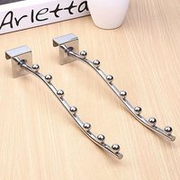 1pc Square Tube with Bead Hook Supermarket Metal Hook Dormitory Bedside Hanging Clothes Artifact with 5/7 Hooks