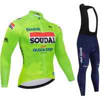 Soudal Quick Step Team Autumn Cycling Jersey Set Men Bike Clothes Long Sleeve Clothing Bicycle Uniform MTB Maillot Ropa Ciclismo