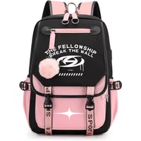 Kpop Ateez Kawaii Backpack Teenager Canvas Book Bag Korean Band Mochila Feminina Fashion Pendant School Bags for Teenage Girls