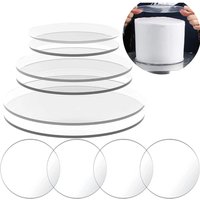 Acrylic Cake Disc Round Happy Birthday Cake Base Plate Blank Acrylic Topper For Layered Cakes Decorating Tools