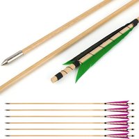 32.3Inch Wood Arrow 6/12pcs OD8mm Stainless Steel Arrowhead Turkey Feather Bow Shooting Hunting Practice Accessories