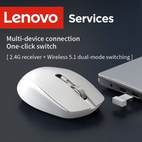 Lenovo Computer Mouse Wireless Ergonomic Noise-Reducing Silent Click High-Precision Wheel Lightweight Portable Design Mouse