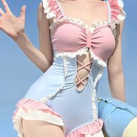 Japanese Korean Women's Swimsuit Cute Girls Swimwear Summer Beach Vocation Bathing Suit Fashion Sexy Slim Bikini Quick Dry