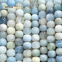 Natural Gem Stone 8mm Vintage Beads Aquamarine Abacus Loose Spacer Beads for Jewelry Making Diy Bracelet Charms Accessories 15‘’