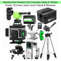 Kaitian Niveau Laser Level Receiver grün 16 Linie 4d selbst nivellierende Kreuz vertikale und horizontale Batterie Laser Level Stativ