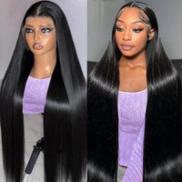 36 40 Inch 200 Density Frontal Wig For Black Women Brazilian Wigs Human Hair 5x5 Bone Straight HD Transparent Lace Front Wigs
