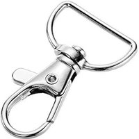50/100 Lobster Swivel Clasp D Ring Key Ring Keychain Lanyard Finding Silver Tone