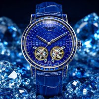 2026 PINDU Design New Double Flying Wheel Mechanical Watch Men Top Luxury Watch Sapphire Glass Waterproof Diamond Watch Leather image 4