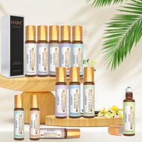 EUQEE 10ml Roll-On Fragrance Oil Sea Breeze White Musk Coconut & Vanilla Bubble Gum Green Tea Angel Amber Long Lasting Scent