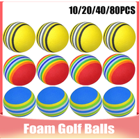 10/20/40/80Pcs Foam Golf Balls Indoor Swing Training Practice Balls Rainbow Sponge Balls Golf Flexible Training Aid Accessories