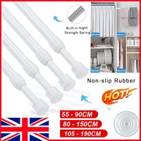 Telescopic Tension Rod, Adjustable Spring Curtain Rod for Window, Shower, Closet, Easy Install No Drilling