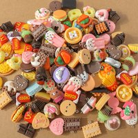 15 Pcs Random Mix Resin Simulation Food Charm Pisa Biskut Cake Pendants for DIY Earring Necklace Bracelet Jewelry Accessories