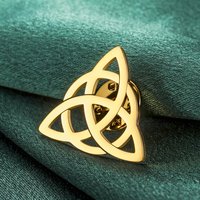 Dawapara Vintage Triquetra Brooch Ladies Pin Heart Trinity Knot Irish Protection Talisman Stainless Steel Accessories