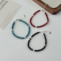 VENTFILLE 925 Sterling Silver Bead Turquoise Agate Bracelet For Women Girl RetroVersatile Originality Jewelry Gift Dropshipping