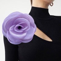 Sweet Roman Fabric Large Flower Brooch Ladies Charm Geometric Plant Clothing Accessories 2024 Fashion Jewelry Gift
