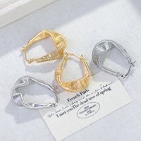 Geometric Twisted Metal Pierced Earrings for Women Gilrs Vintage Personality Gold Silver Color Party Earring 2024 New Jewelry