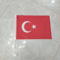 Aerxemrbrae 30x45cm Turkey Car Flag Türkiye Car Hanging Decoration Flag 12x18 inch with Plastic Flagpole