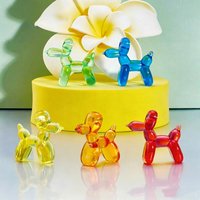 Mini Balloon Dog, Imitation Crystal, Handmade Decoration, Children's Gemstone Toy, Colorful Mini Toy, Acrylic Dog Ornament