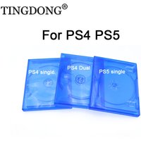Game Cartridge Box Case Single Disc Blue Game 2 Double Discs CD Blue Clear Storage Boxes Case For PS4 PS5