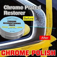 100g Chrome Restoration Paste for Cars, Wheels, Door Handles, Windows, Metal Polishing, And Includes a Sponge for External