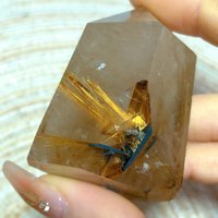Natural Crystals Golden Rutile Rainbow Flash Tower Wealth Fortune Decorations Prismatic Stone Jewelry Mineral Energy Gemstones