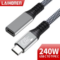 USB C 3.2 Gen2 20Gbps Extension Cable Type C to C PD 240W QC4.0 3.0 5A Fast Charging Cable For MacBook Pro 4k 60Hz Video Cable
