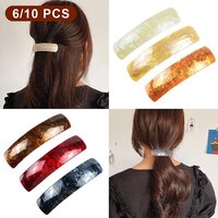 Retro Large French Snap Hair Clips, Elegant Simple Classic Hair Barrettes, Women Daily Styling Hair Accessories 6/10Pcs